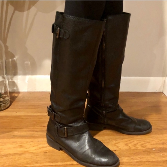 Enzo Angiolini Black Tall Leather Boots - Picture 4 of 5